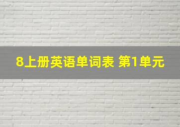 8上册英语单词表 第1单元